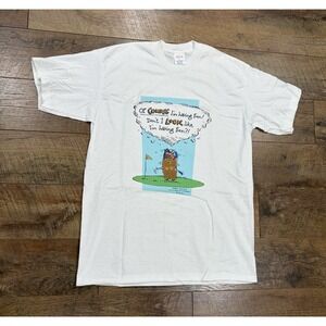 Vintage 90s Golf Shoebox‎ Greetings Funny Graphic Tee Shirt White XL Made In USA